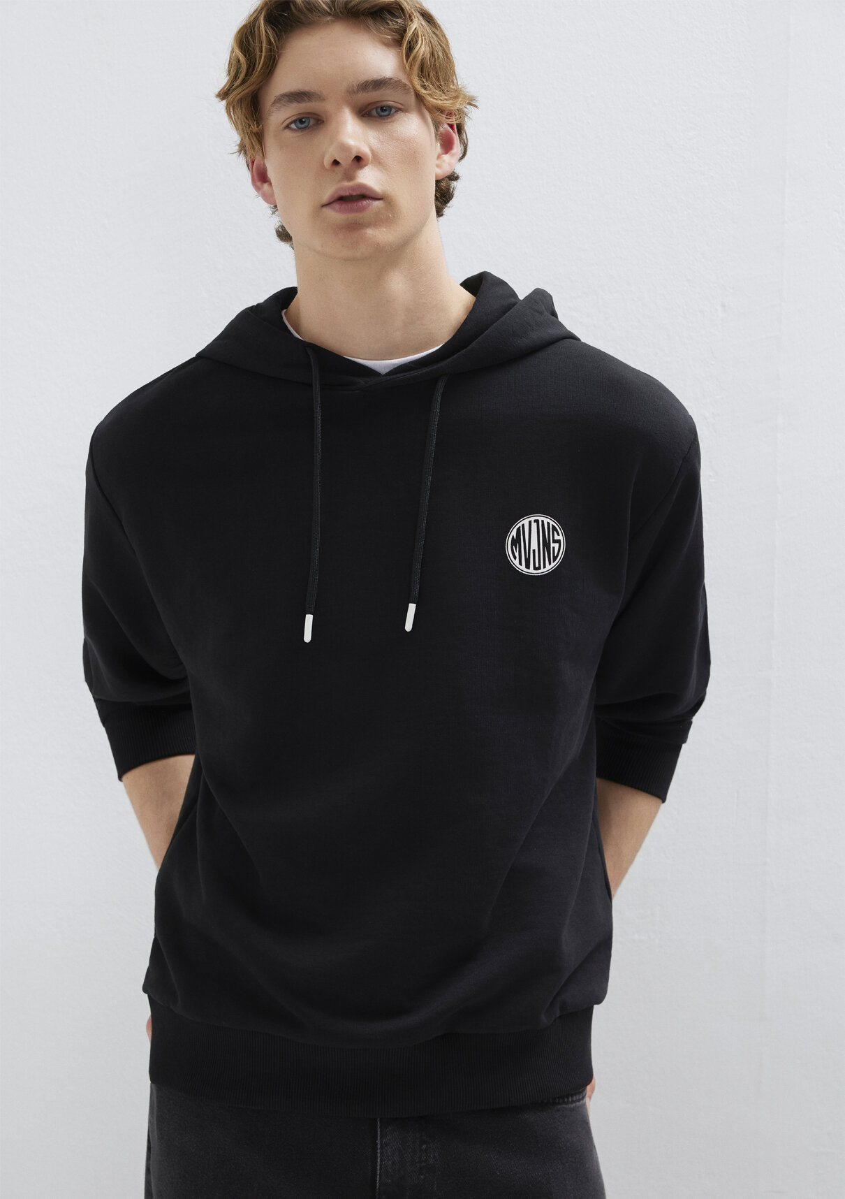 Mavi MVJNS Logo Baskılı Kapüşonlu Siyah Sweatshirt görsel 3