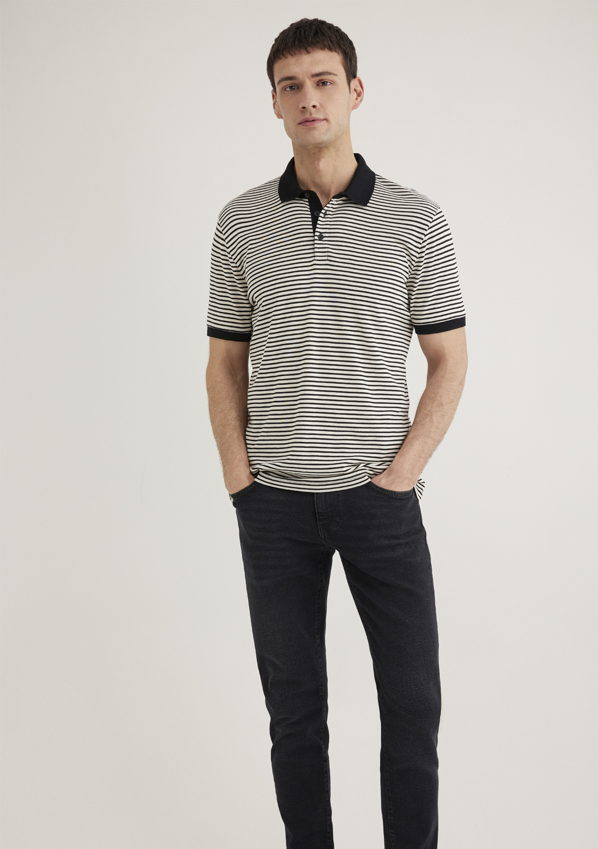 Mavi Black Çizgili Polo Tişört