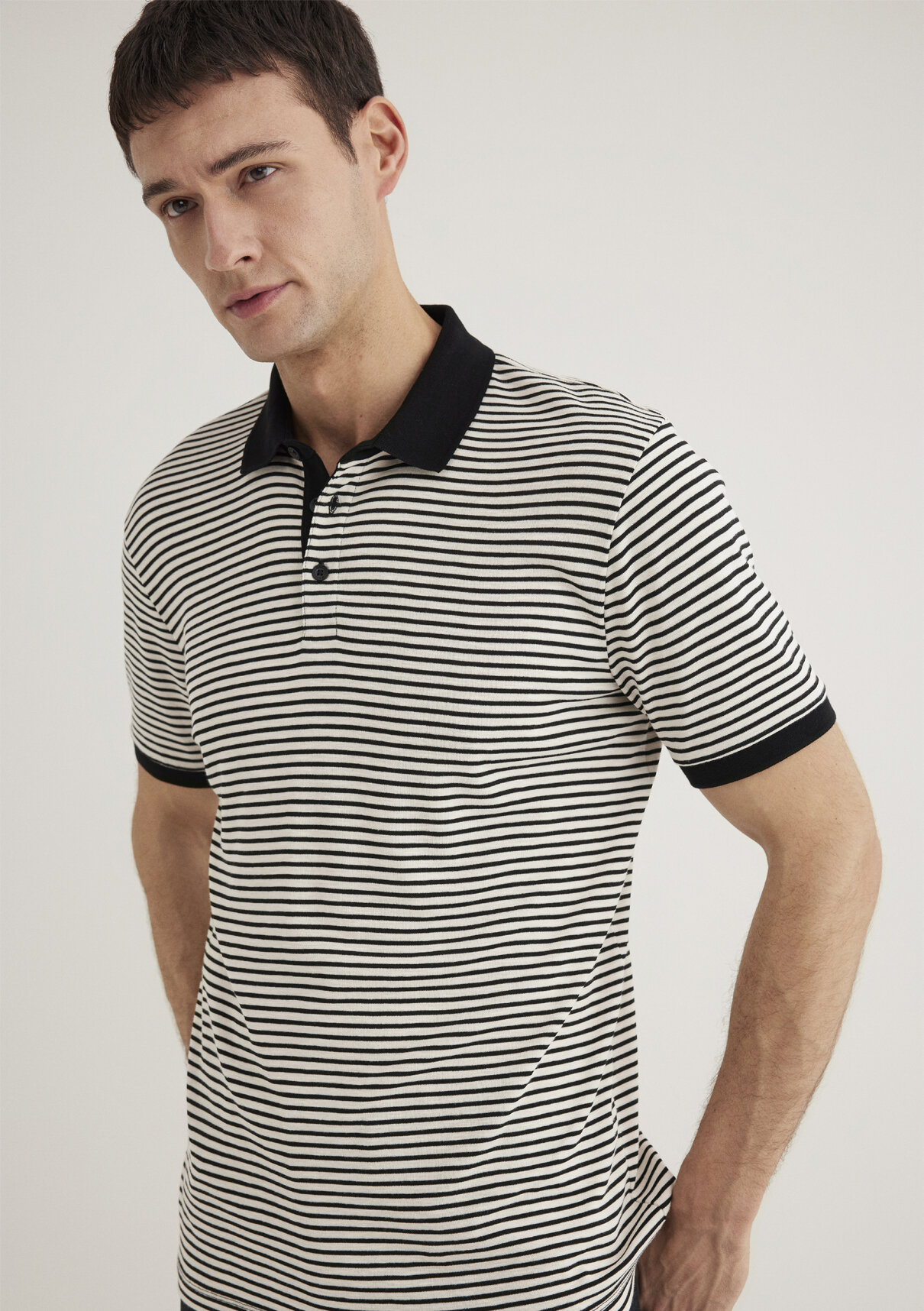 Mavi Black Çizgili Polo Tişört görsel 2