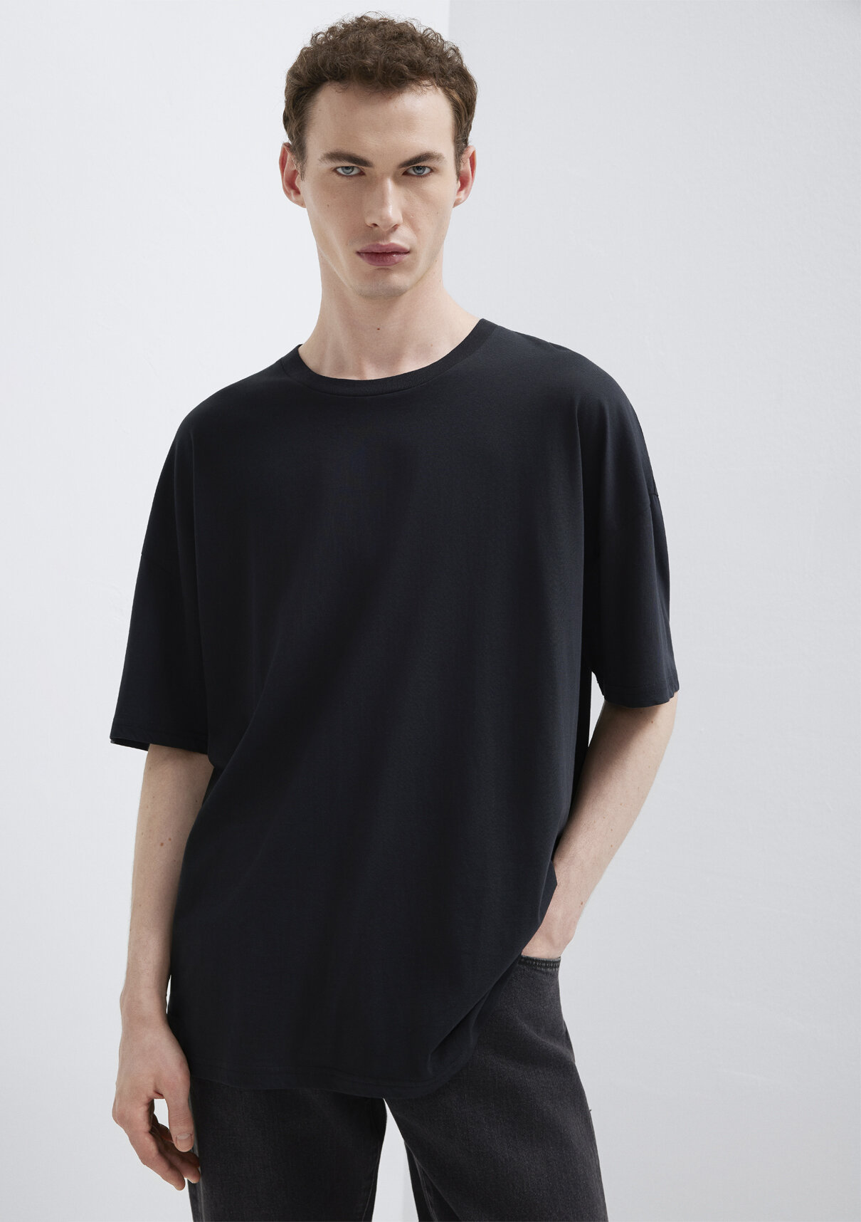 Mavi 2li Oversize Basic Tişört görsel 4