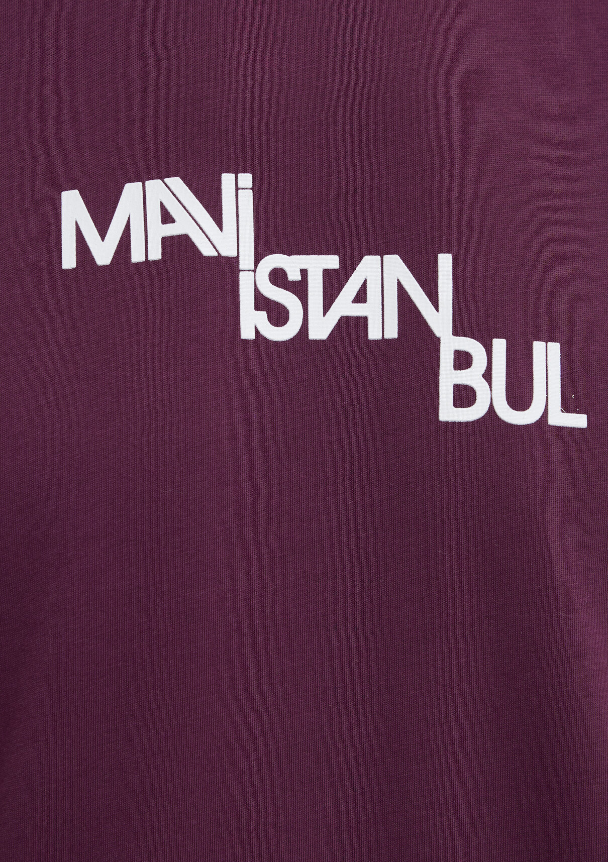 Mavi İstanbul Baskılı Mor Tişört görsel 7