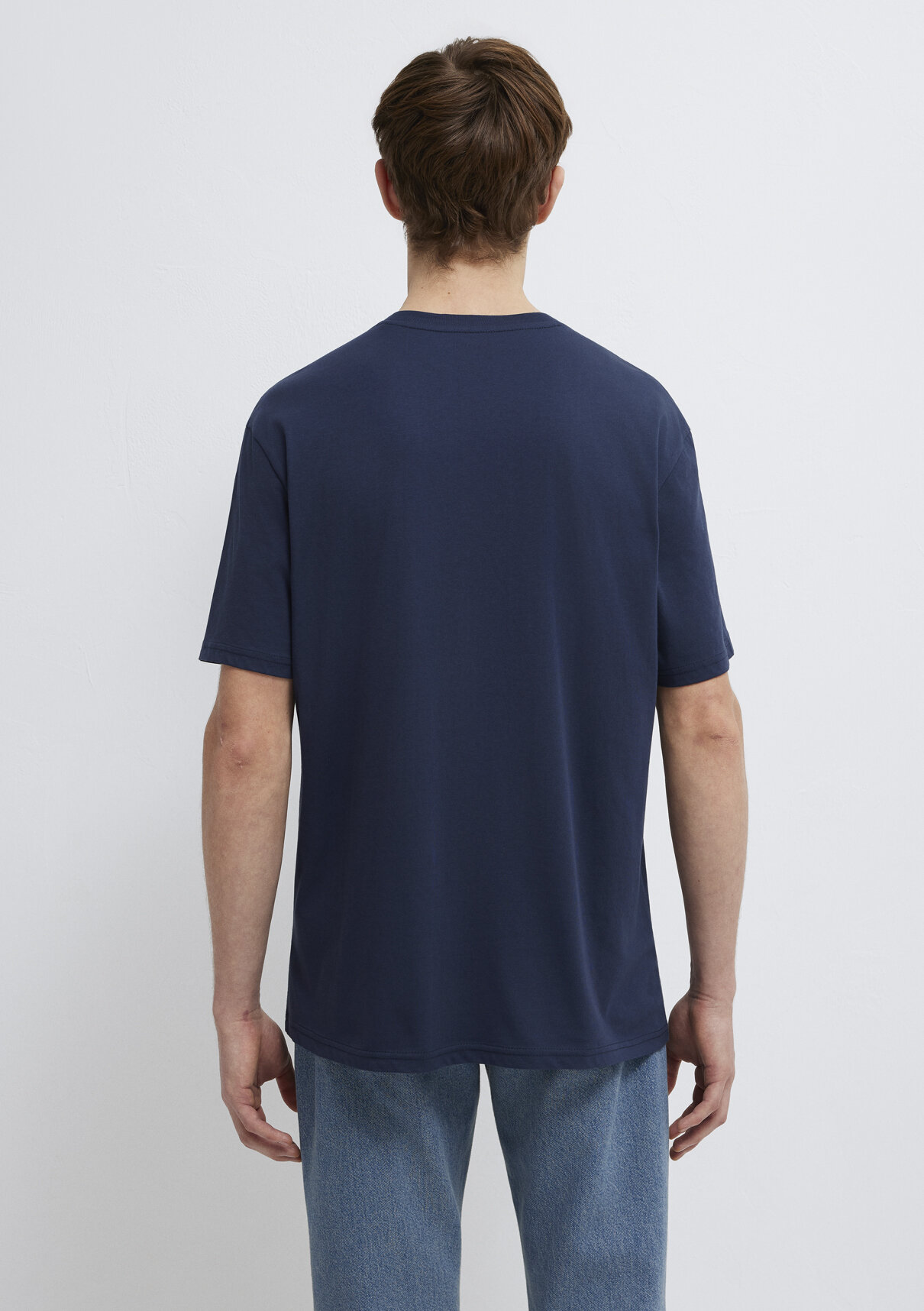 Mavi Baskılı Lacivert Tişört görsel 5
