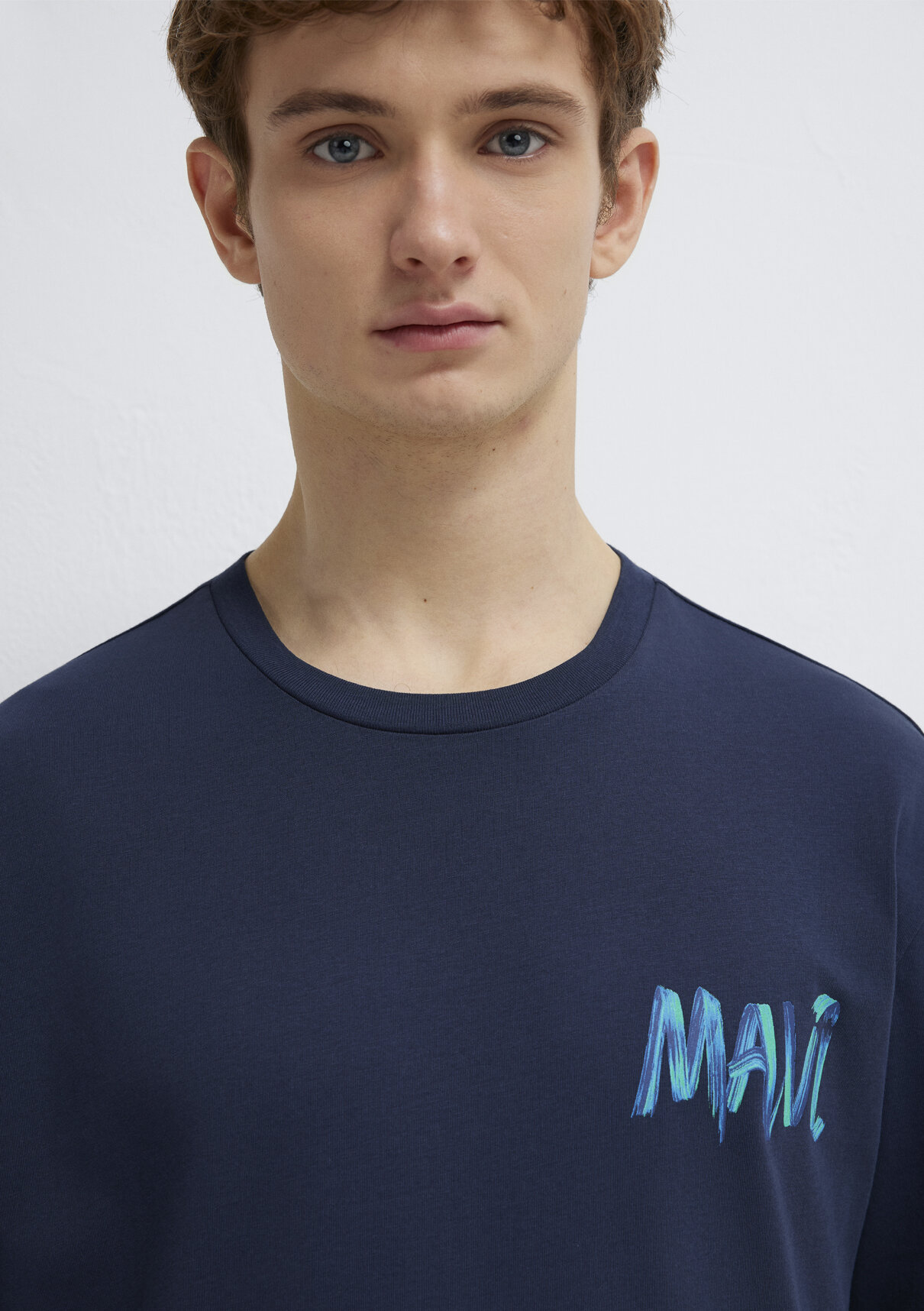 Mavi Baskılı Lacivert Tişört görsel 6