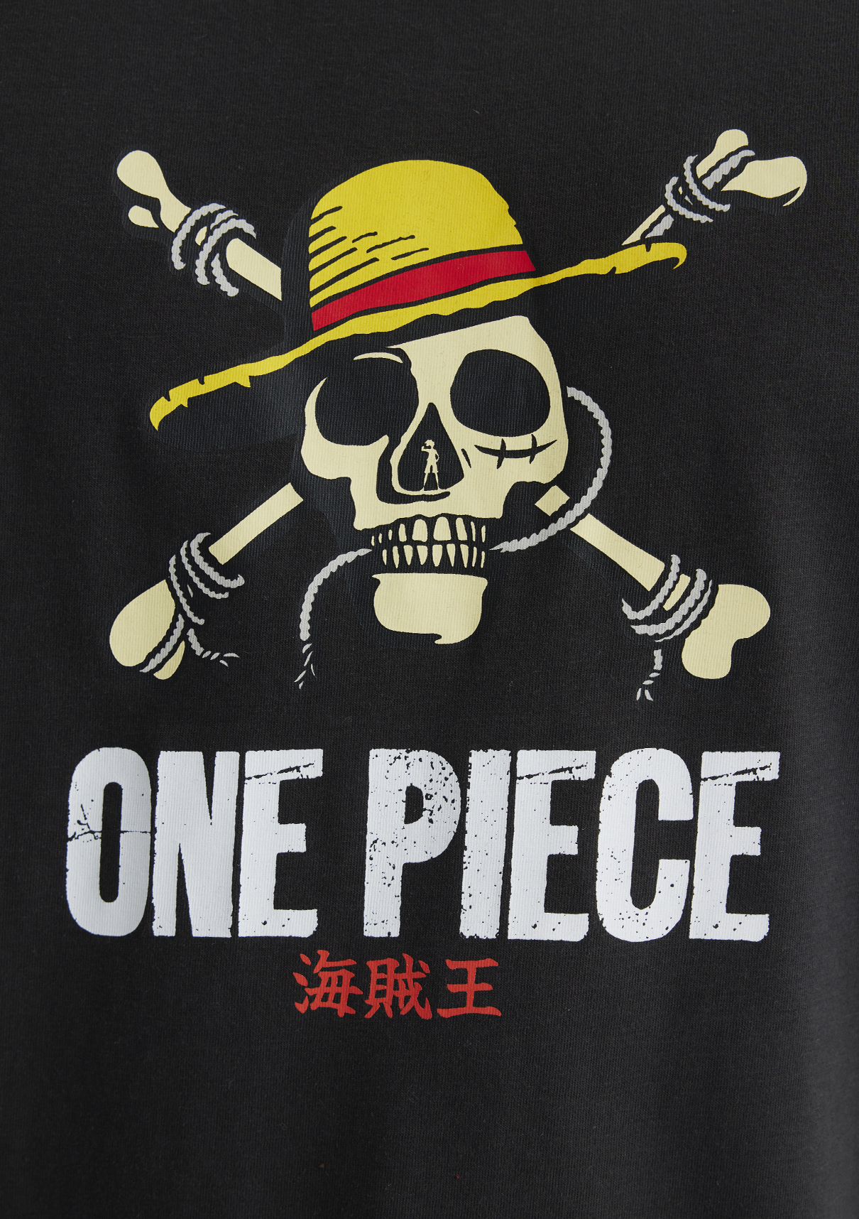 Mavi One Piece Baskılı Antrasit Tişört görsel 7