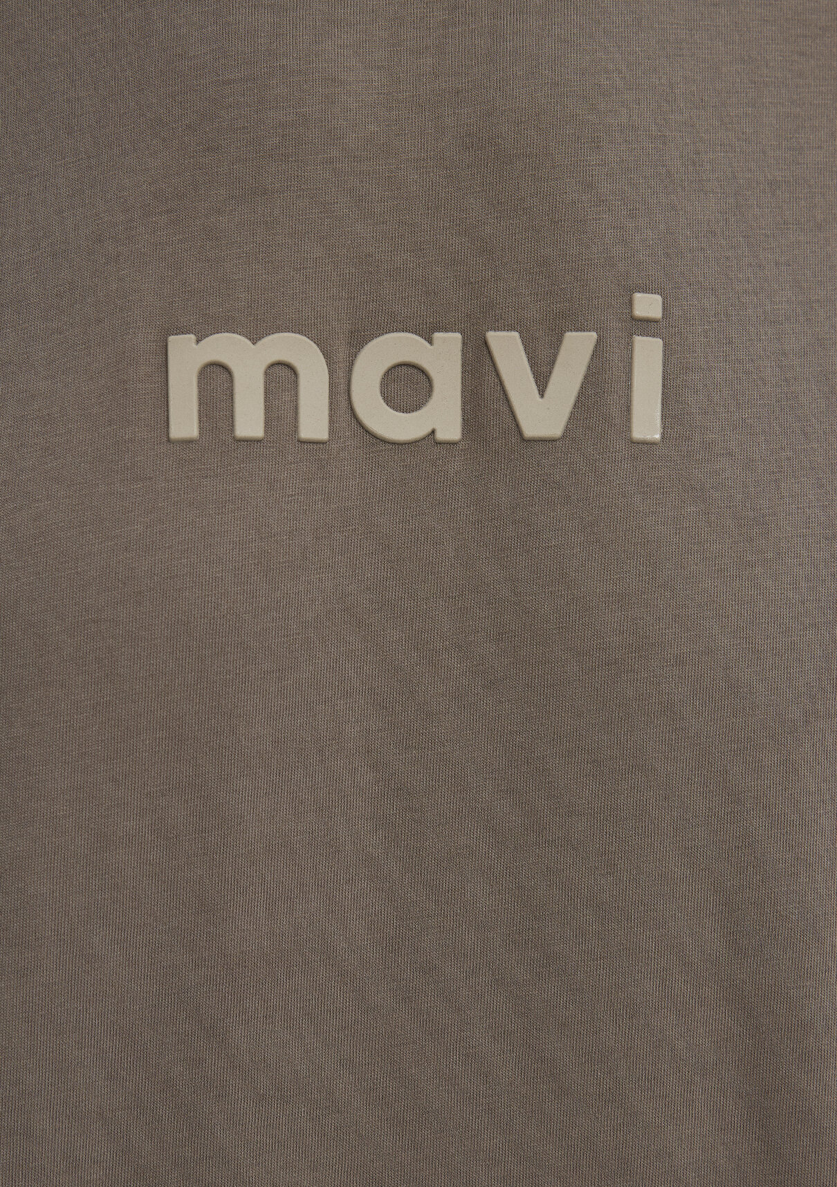 Mavi Logo Baskılı Kahverengi Tişört görsel 7