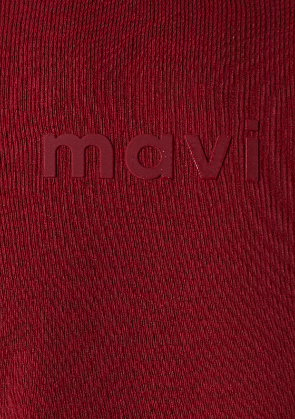 Mavi Logo Baskılı Bordo Tişört görsel 7