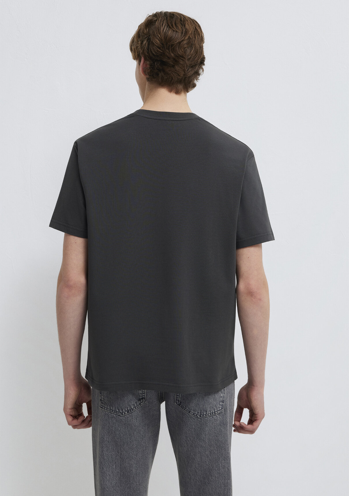 Mavi Jeans Nakışlı Antrasit Basic Tişört görsel 5