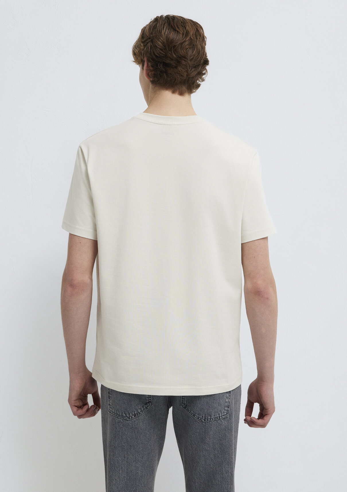 Mavi Jeans Nakışlı Ekru Basic tişört görsel 5