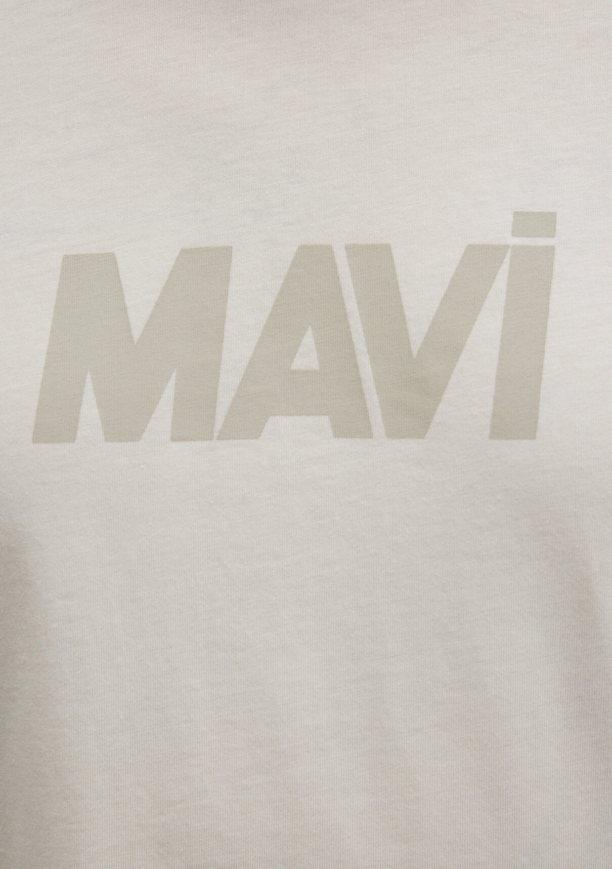 Mavi Logo Baskılı Bej Tişört görsel 7