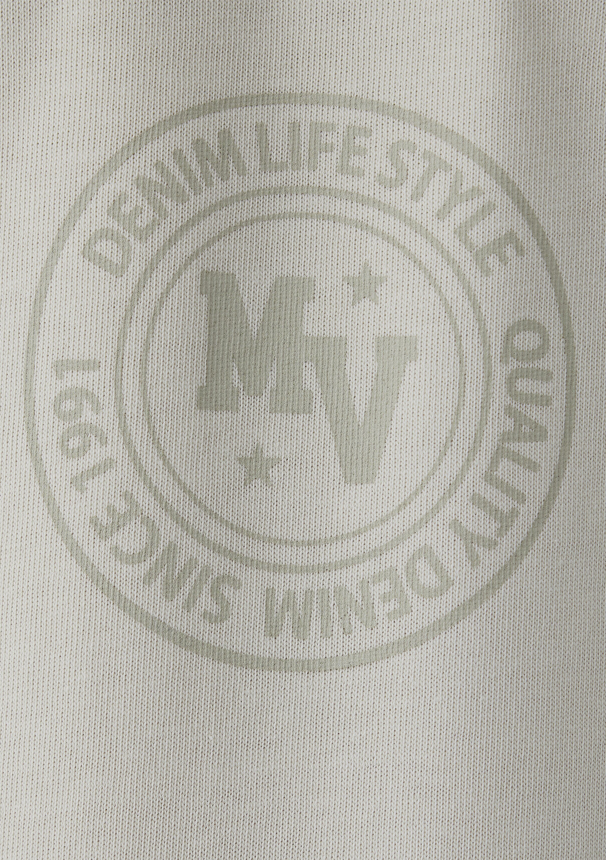 Mavi Logo Baskılı Bej Tişört görsel 7