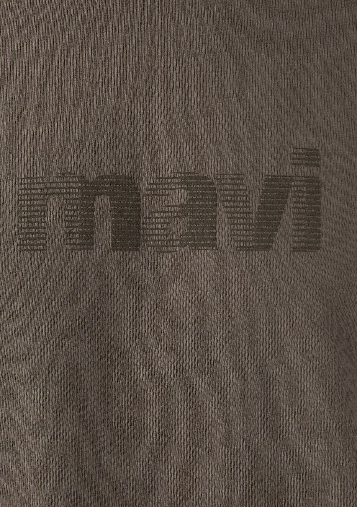 Mavi Logo Baskılı Kahverengi Tişört görsel 7