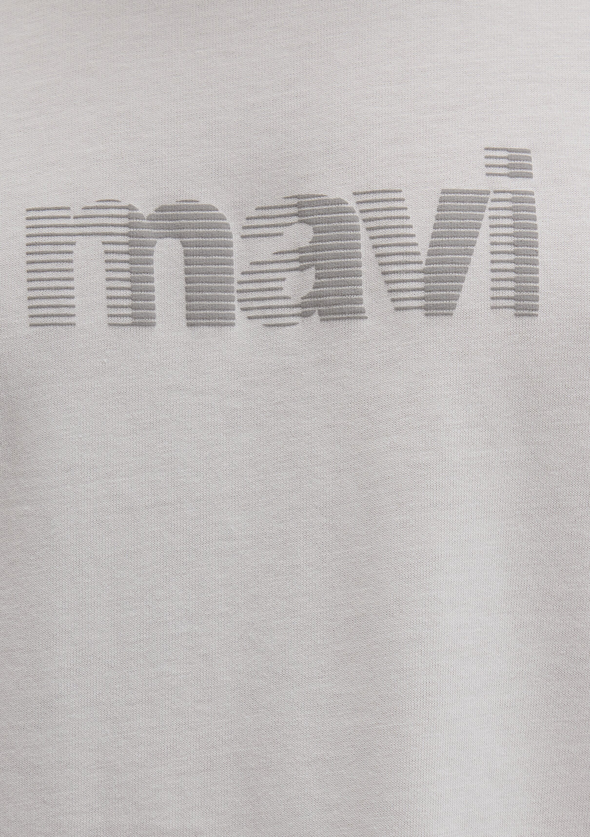 Mavi Logo Baskılı Gri Tişört görsel 6