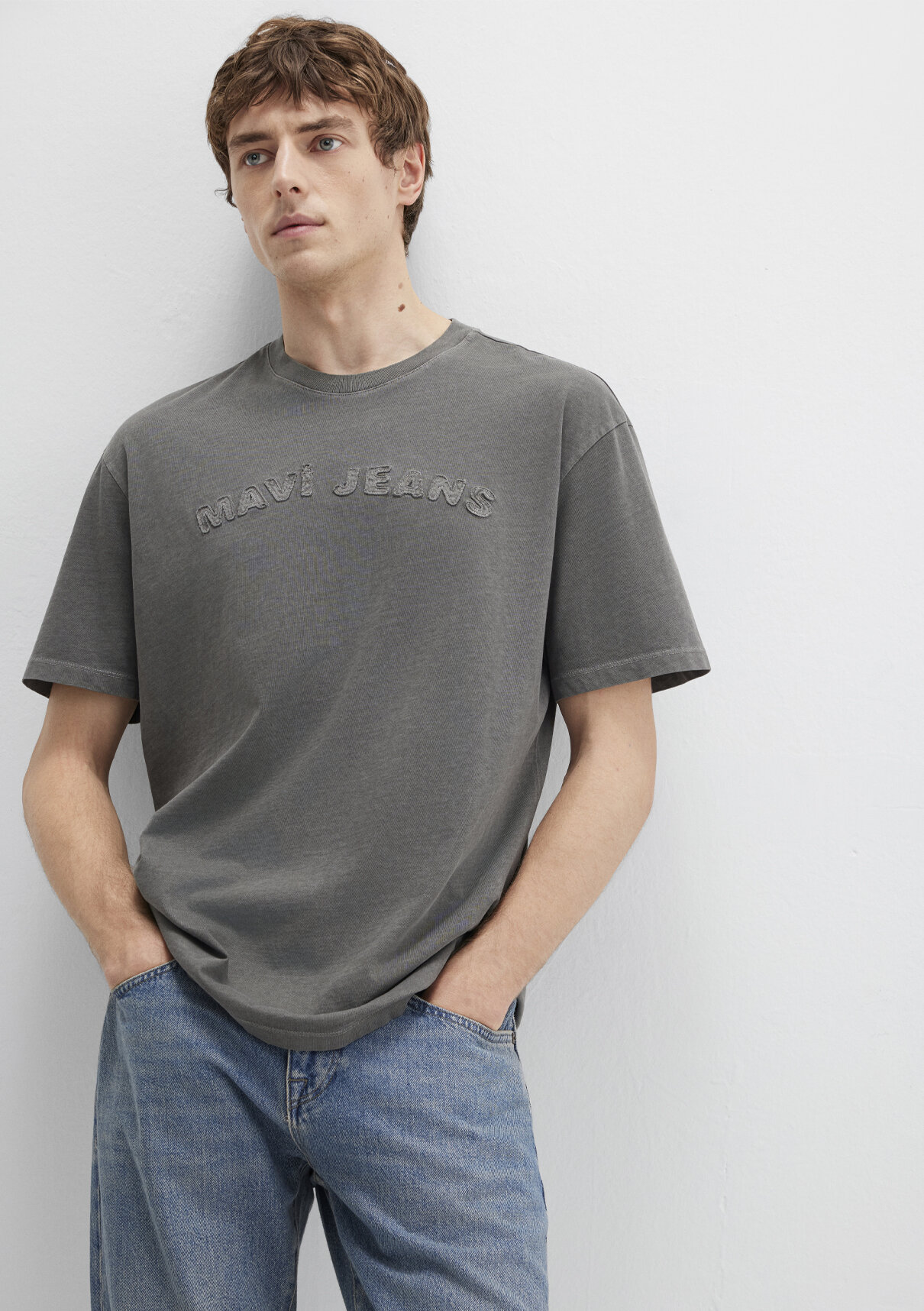 Mavi Jeans Baskılı Antrasit Tişört