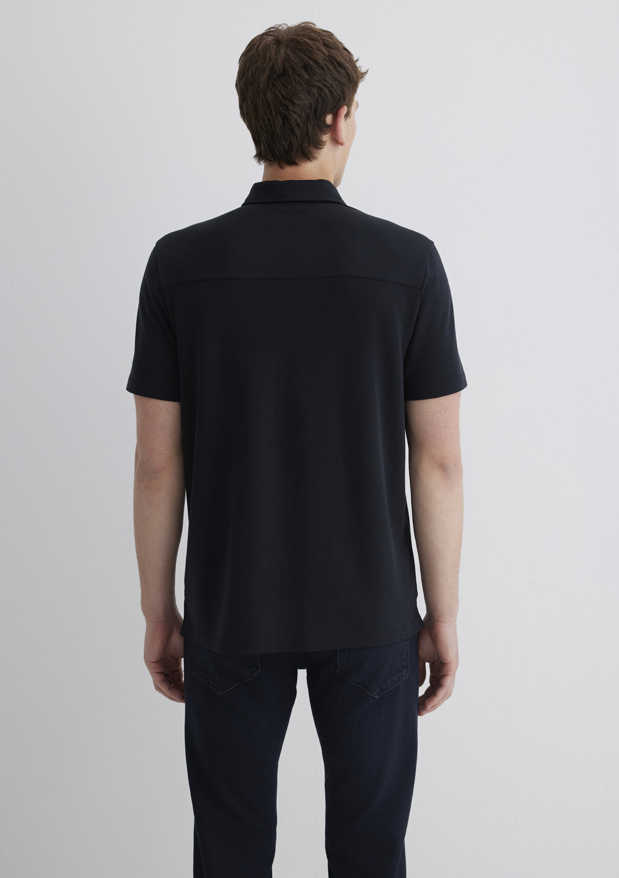 Mavi Soft-Premium Siyah (TENCEL™) Modal Karışımlı Yarı Fermuarlı Polo Tişört görsel 5