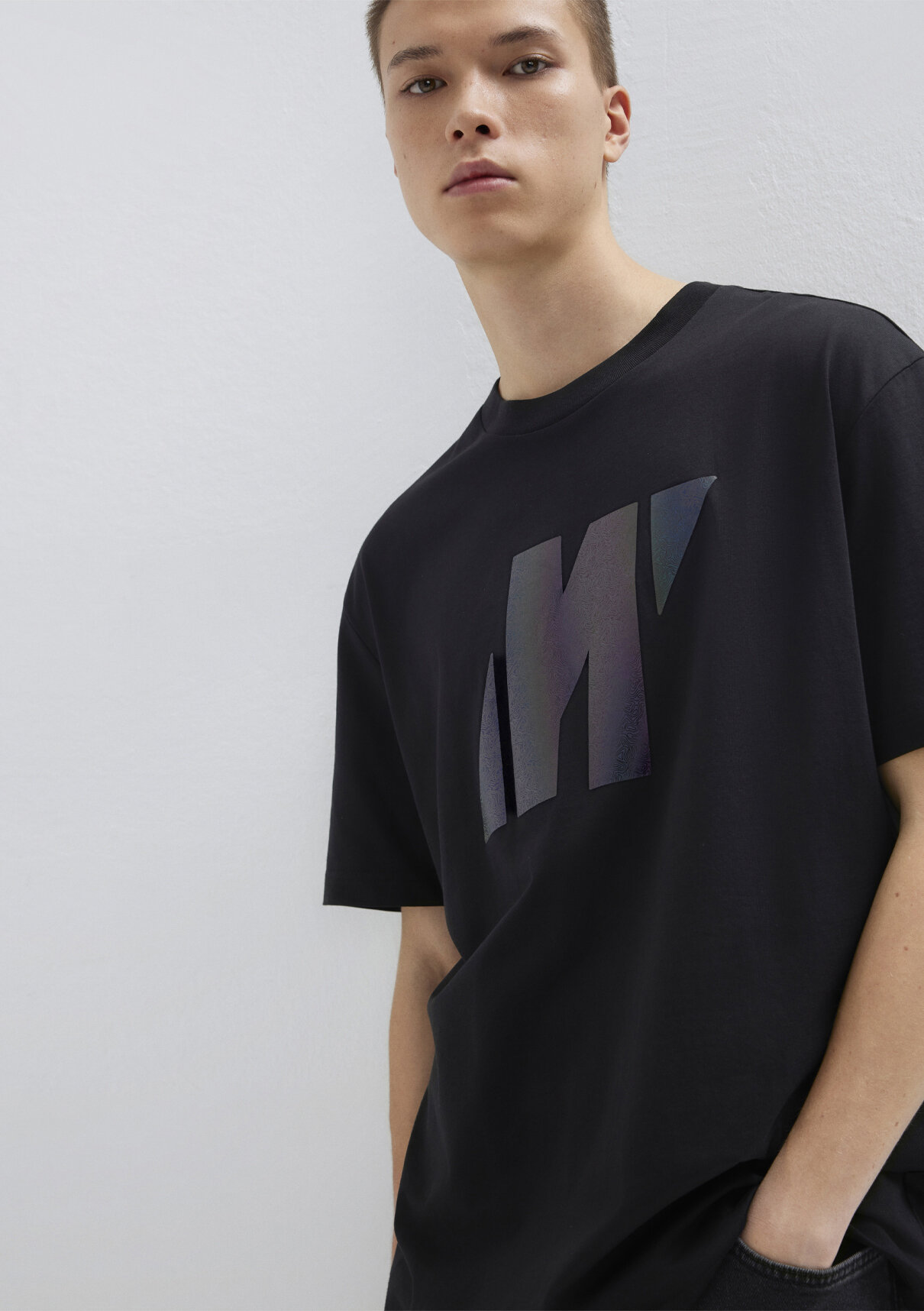 Mavi Pro Logo Baskılı Siyah Tişört görsel 3