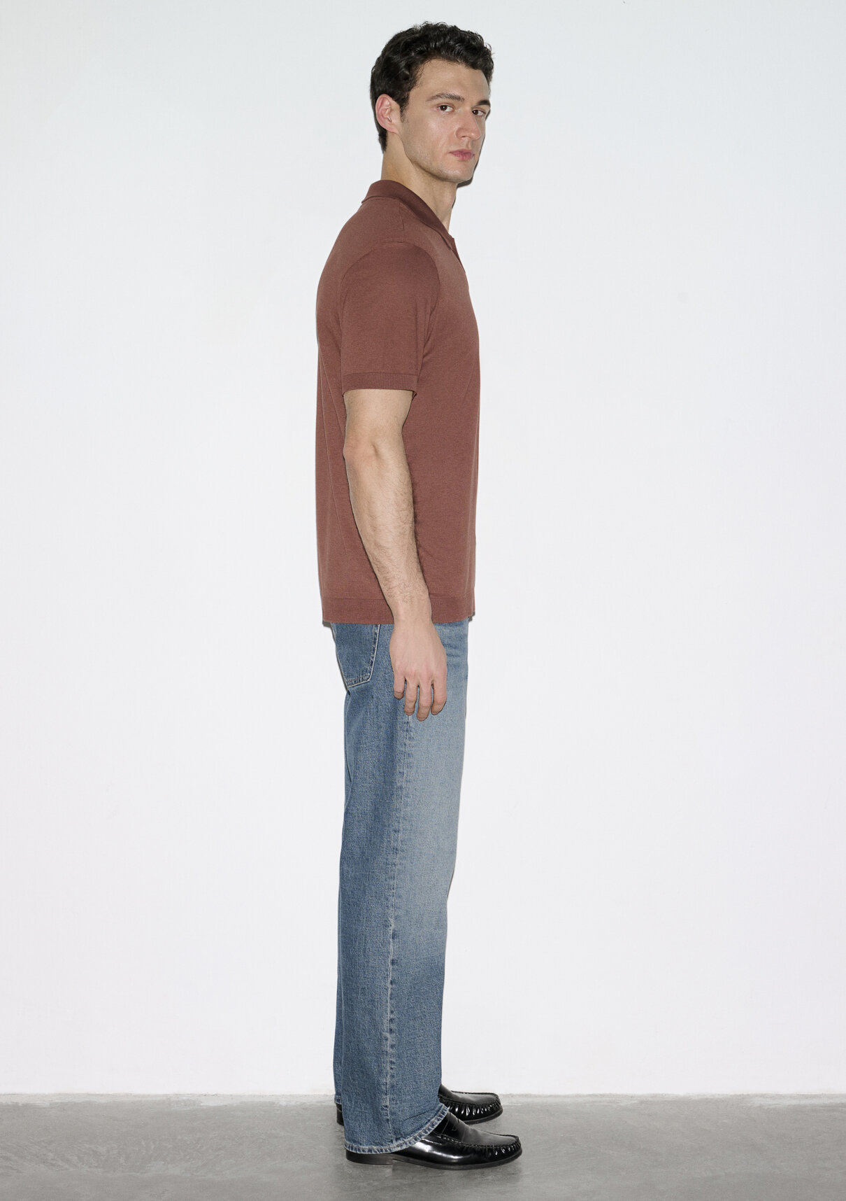 Mavi Kahverengi (TENCEL™) Modal Karışımlı Polo Tişört görsel 6
