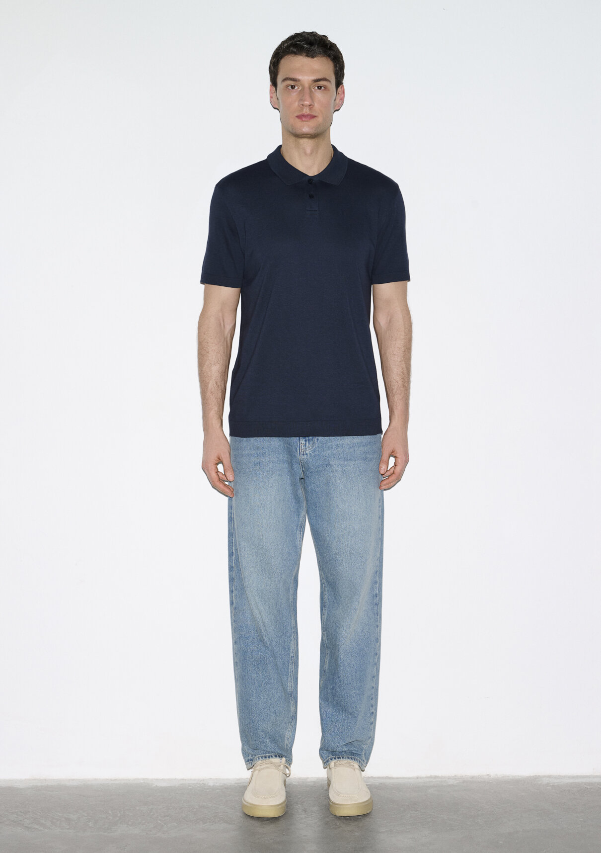 Mavi Lacivert (TENCEL™) Modal Karışımlı Polo Tişört görsel 4