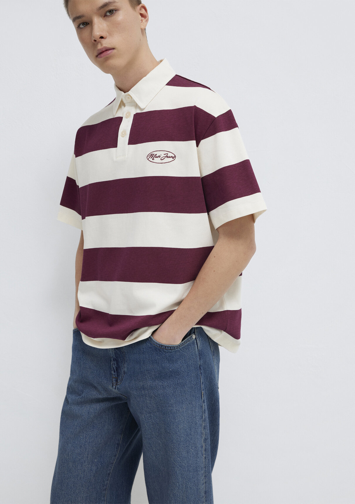 Mavi Jeans Çizgili Polo Tişört görsel 3