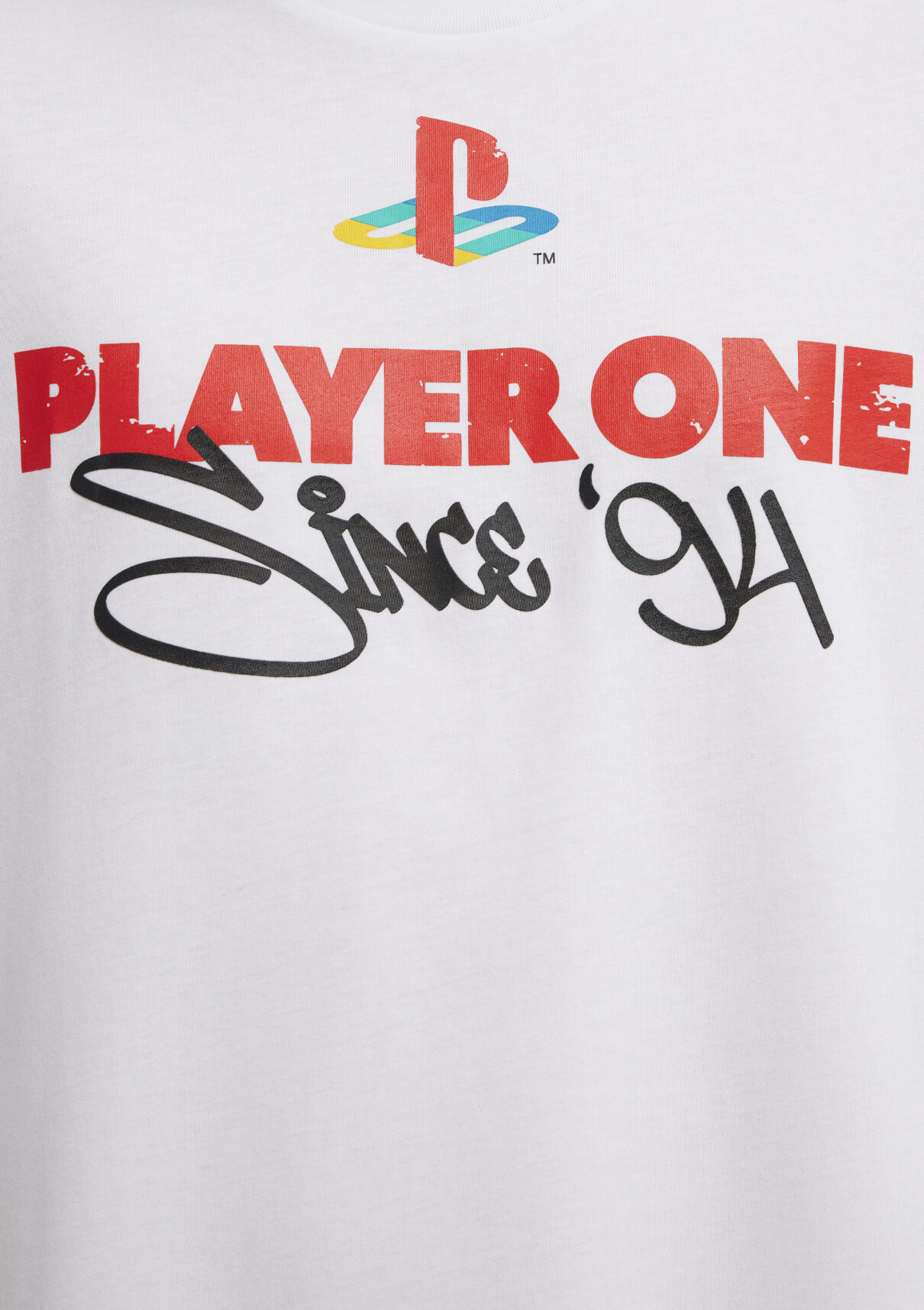 Mavi Player One Baskılı Beyaz Tişört görsel 8