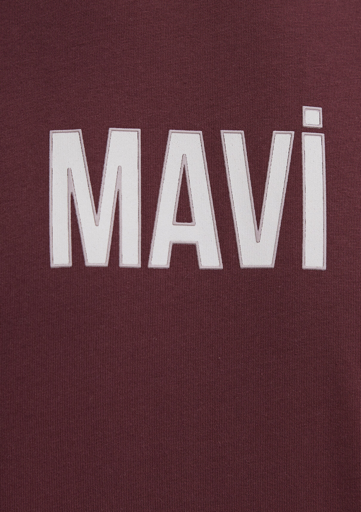 Mavi Logo Baskılı Bordo Tişört görsel 7