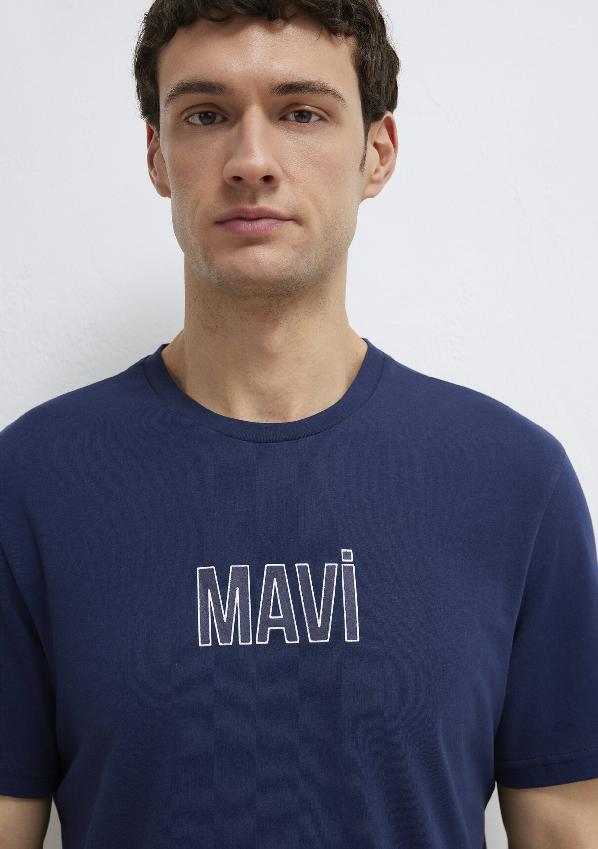 Mavi Logo Baskılı Lacivert Tişört görsel 6
