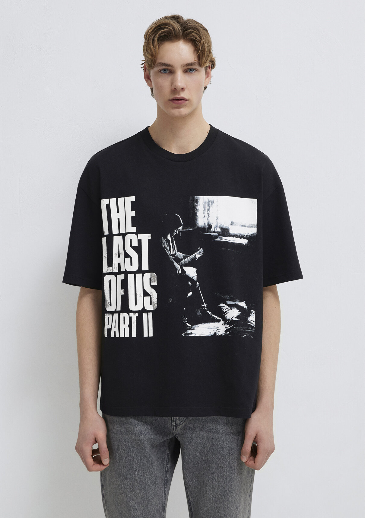 Mavi The Last Of Us Baskılı Siyah Tişört görsel 4