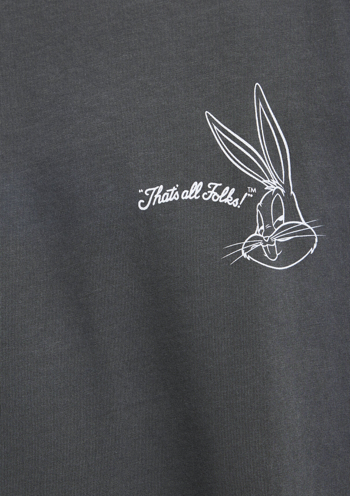 Mavi Bugs Bunny Baskılı Antrasit Tişört görsel 7