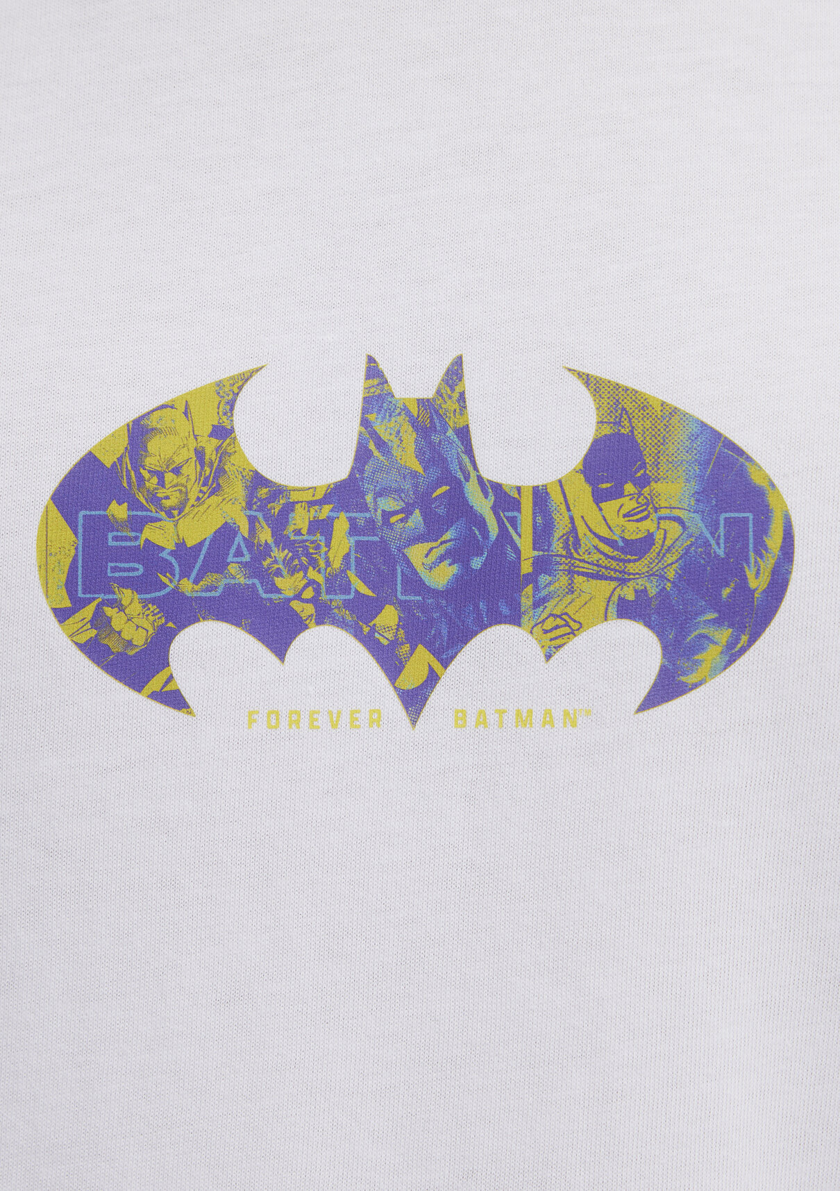 Mavi Batman Baskılı Beyaz Tişört görsel 7