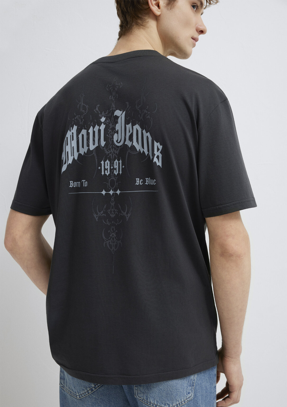 Mavi Jeans Baskılı Antrasit Tişört