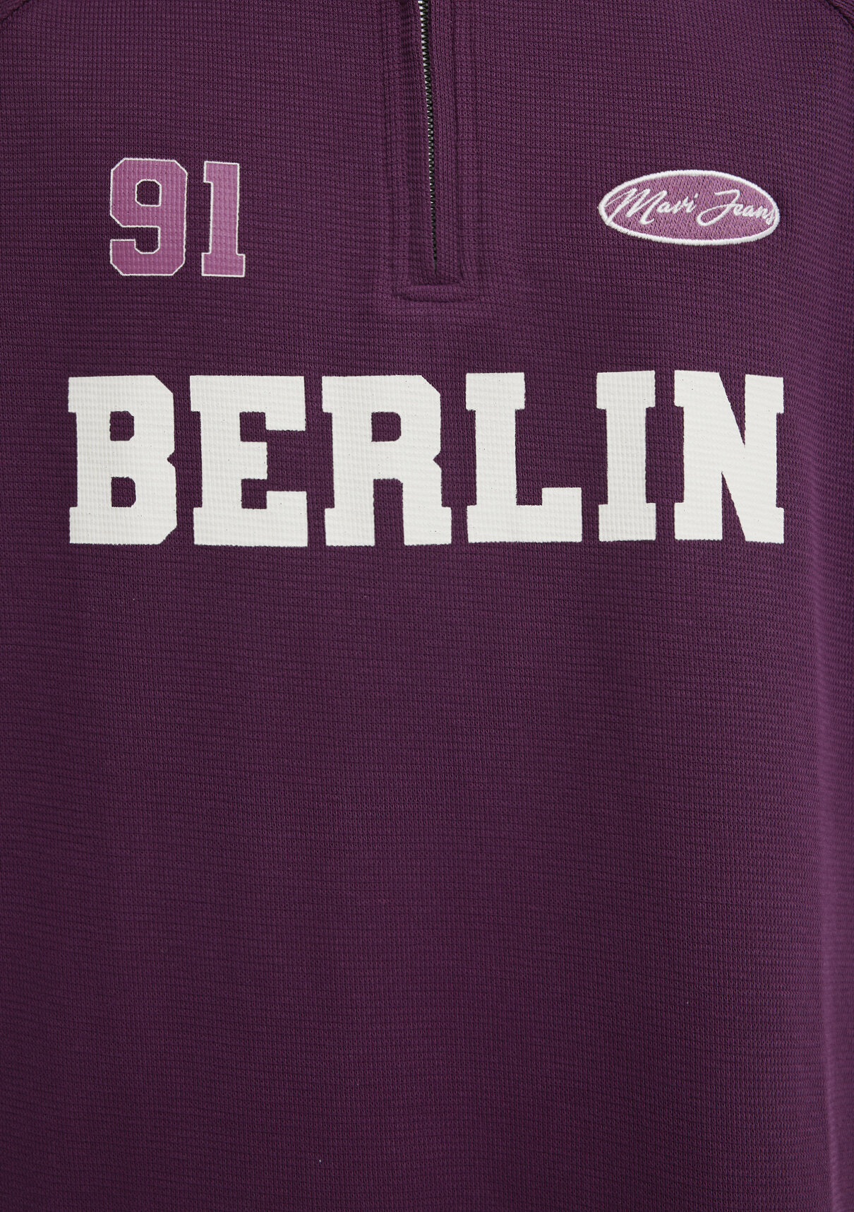 Mavi Berlin Baskılı Mor Polo Tişört görsel 8