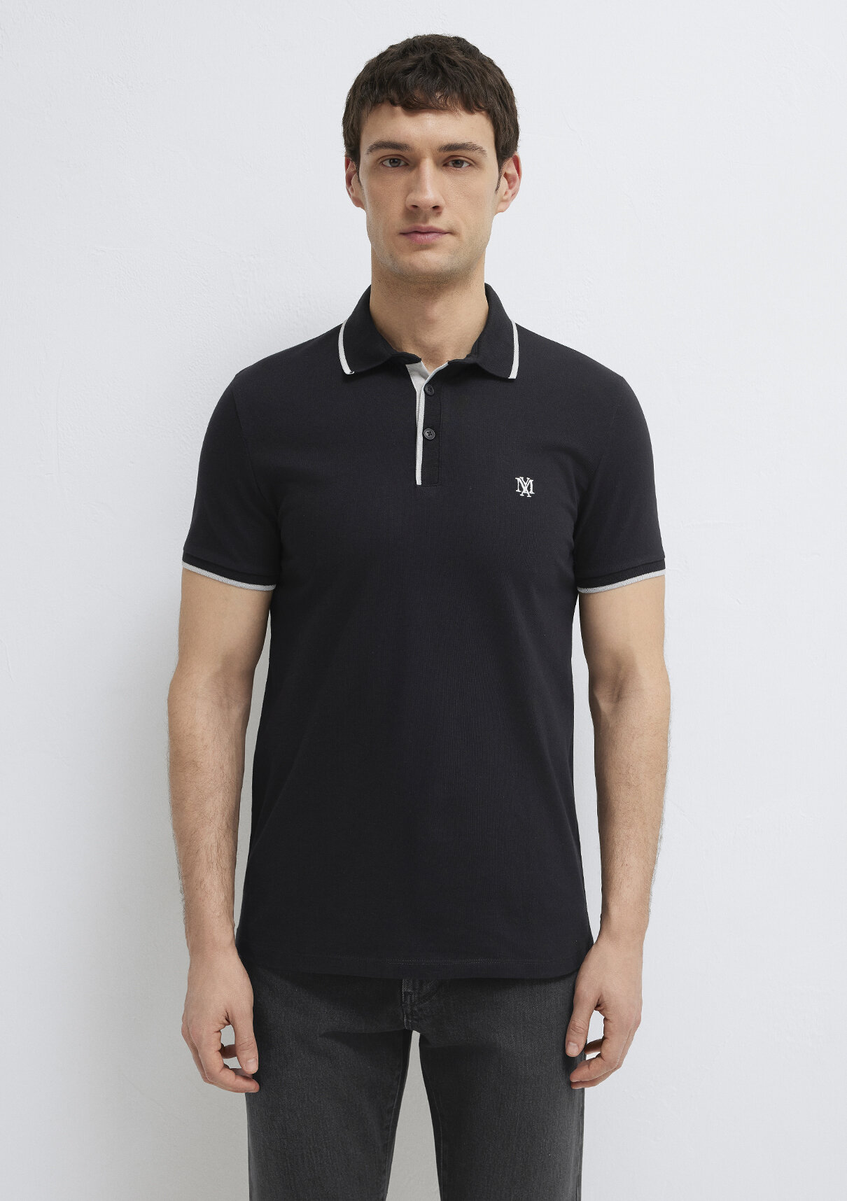 Mavi Mühür Logo Siyah Polo Tişört görsel 3