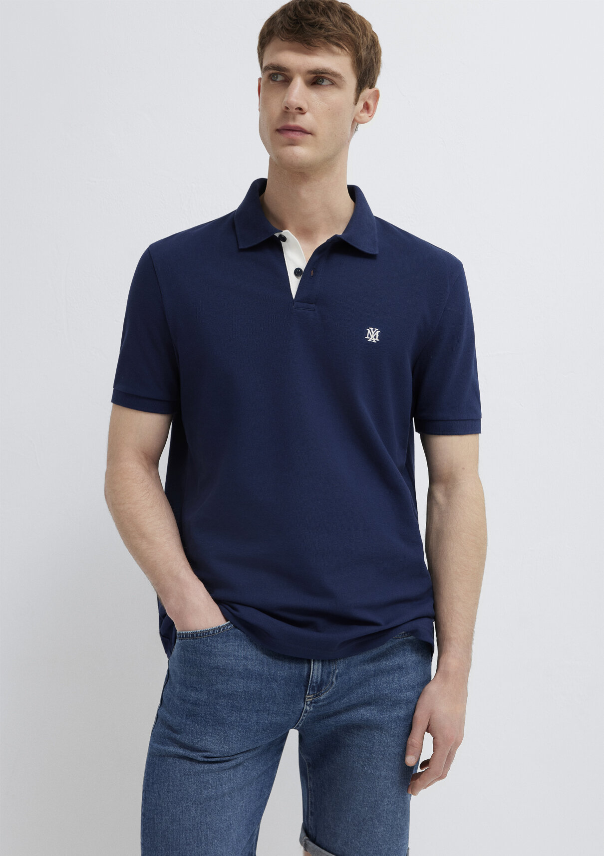 Mavi Mühür Logo Nakışlı Lacivert Polo Tişört
