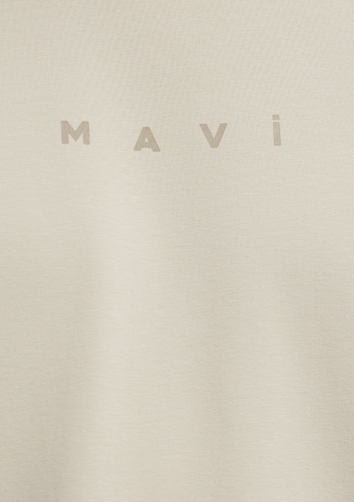 Mavi Logo Baskılı Bej Tişört görsel 7
