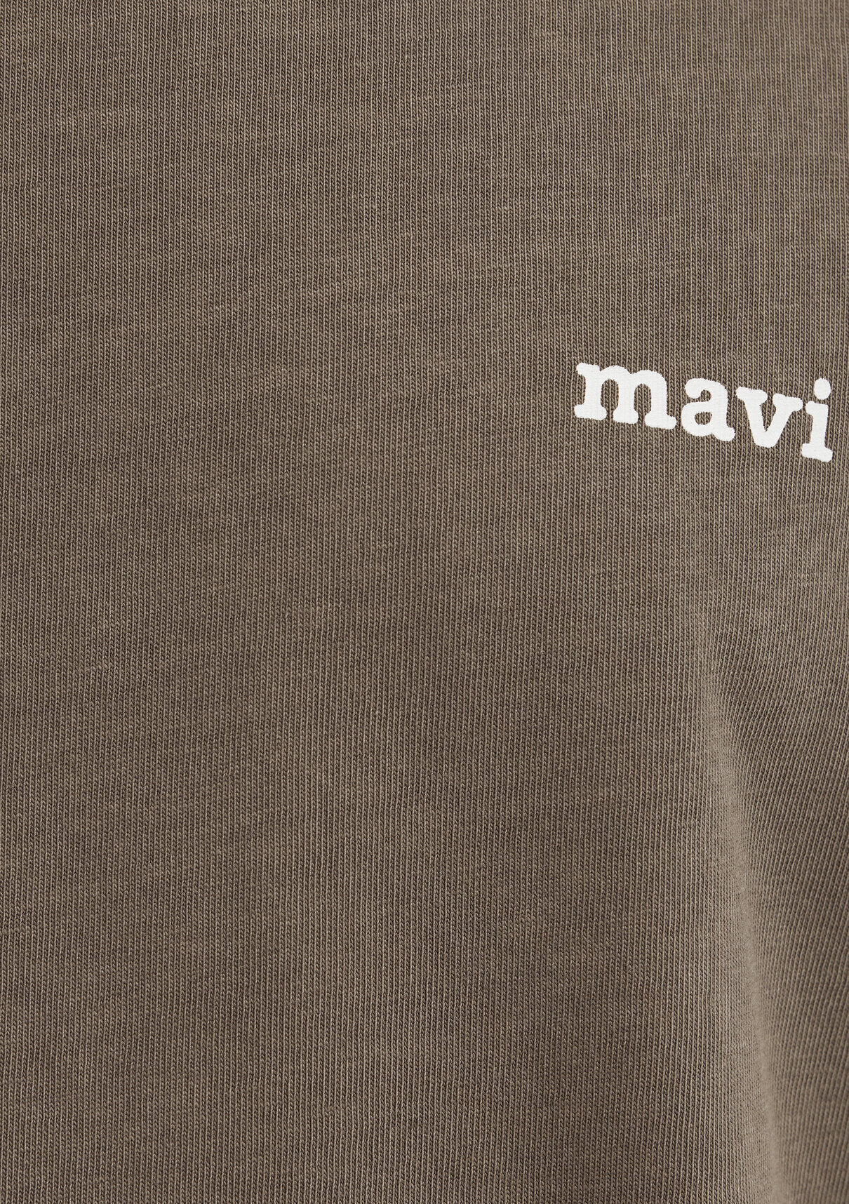 Mavi Logo Baskılı Kahverengi Tişört görsel 7