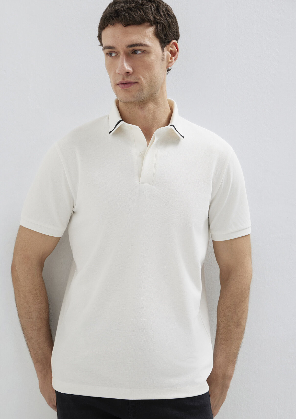 Mavi Soft-Premium Ekru Polo Tişört