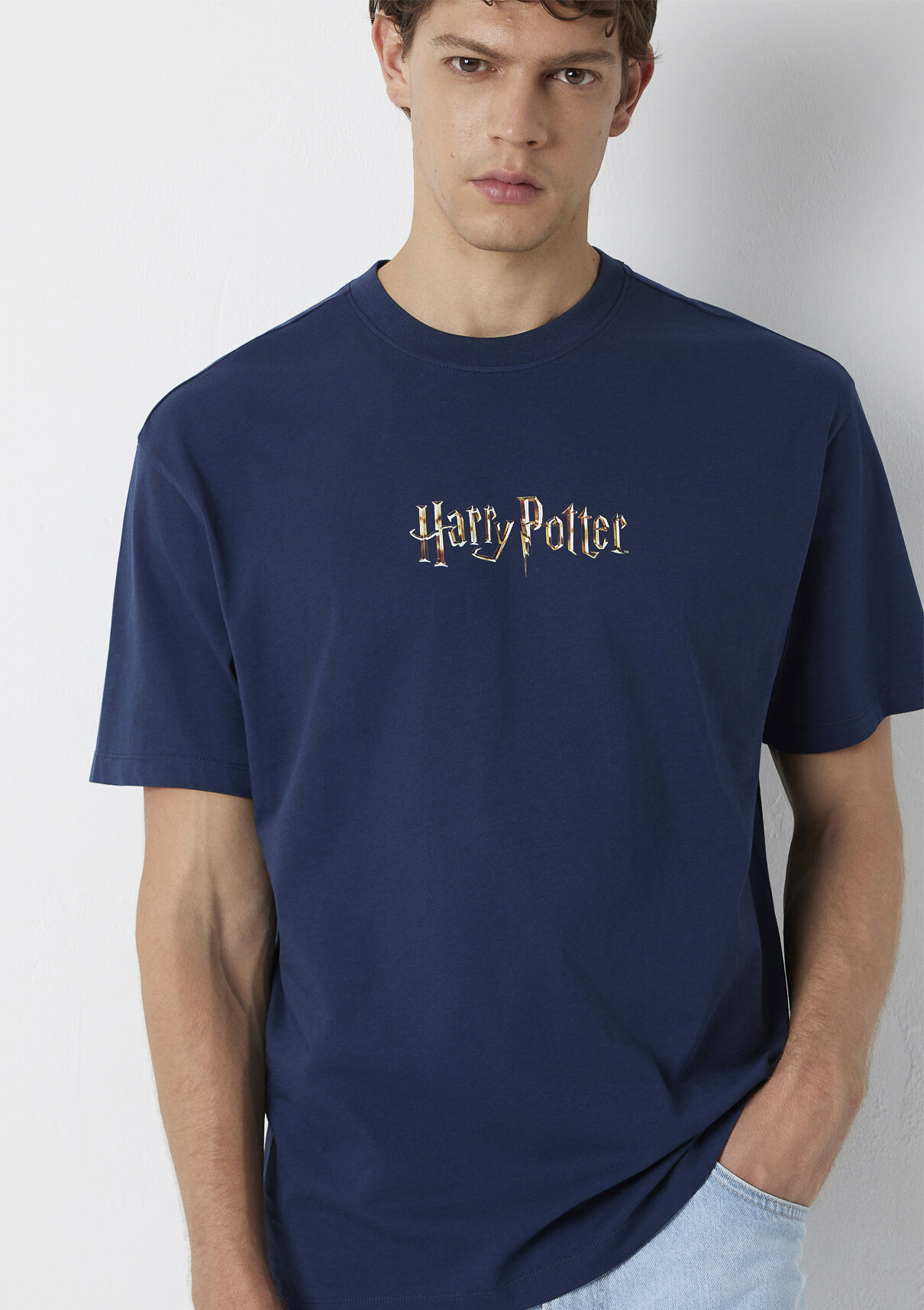 Mavi Harry Potter Baskılı Lacivert Tişört görsel 2