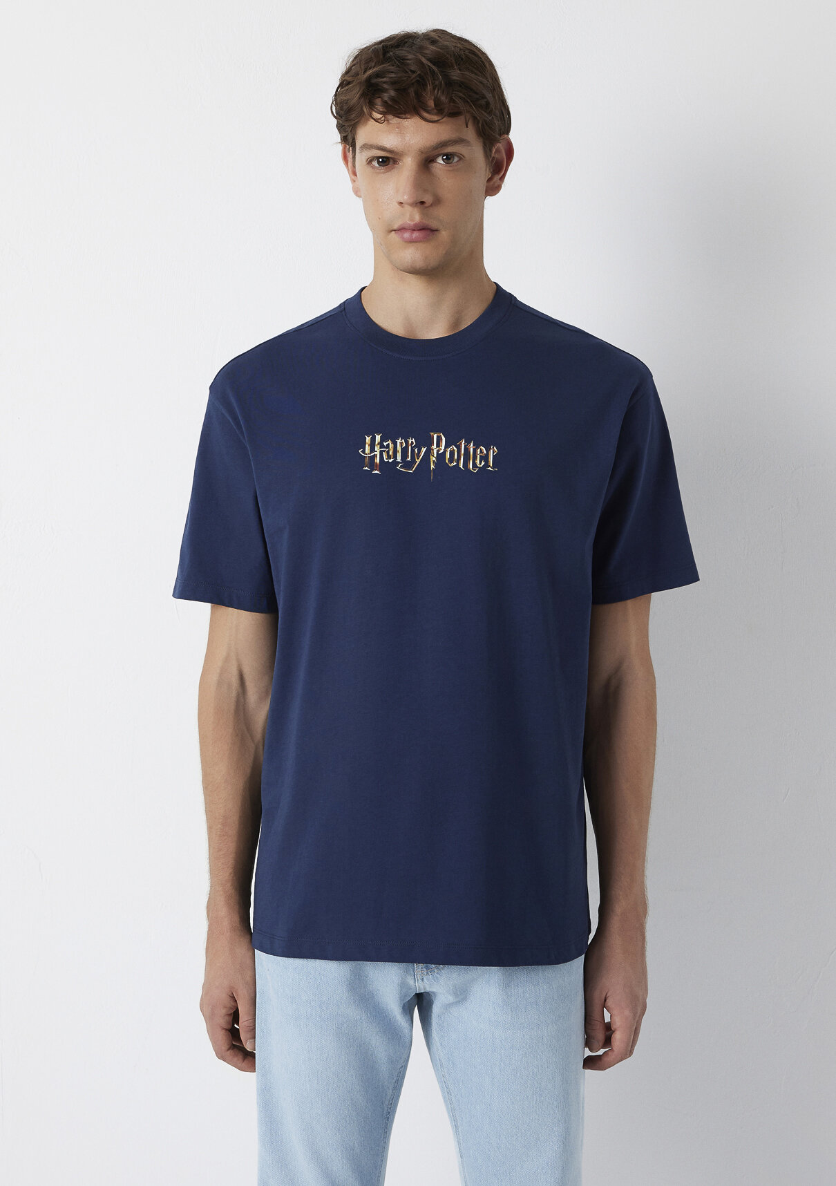 Mavi Harry Potter Baskılı Lacivert Tişört görsel 3