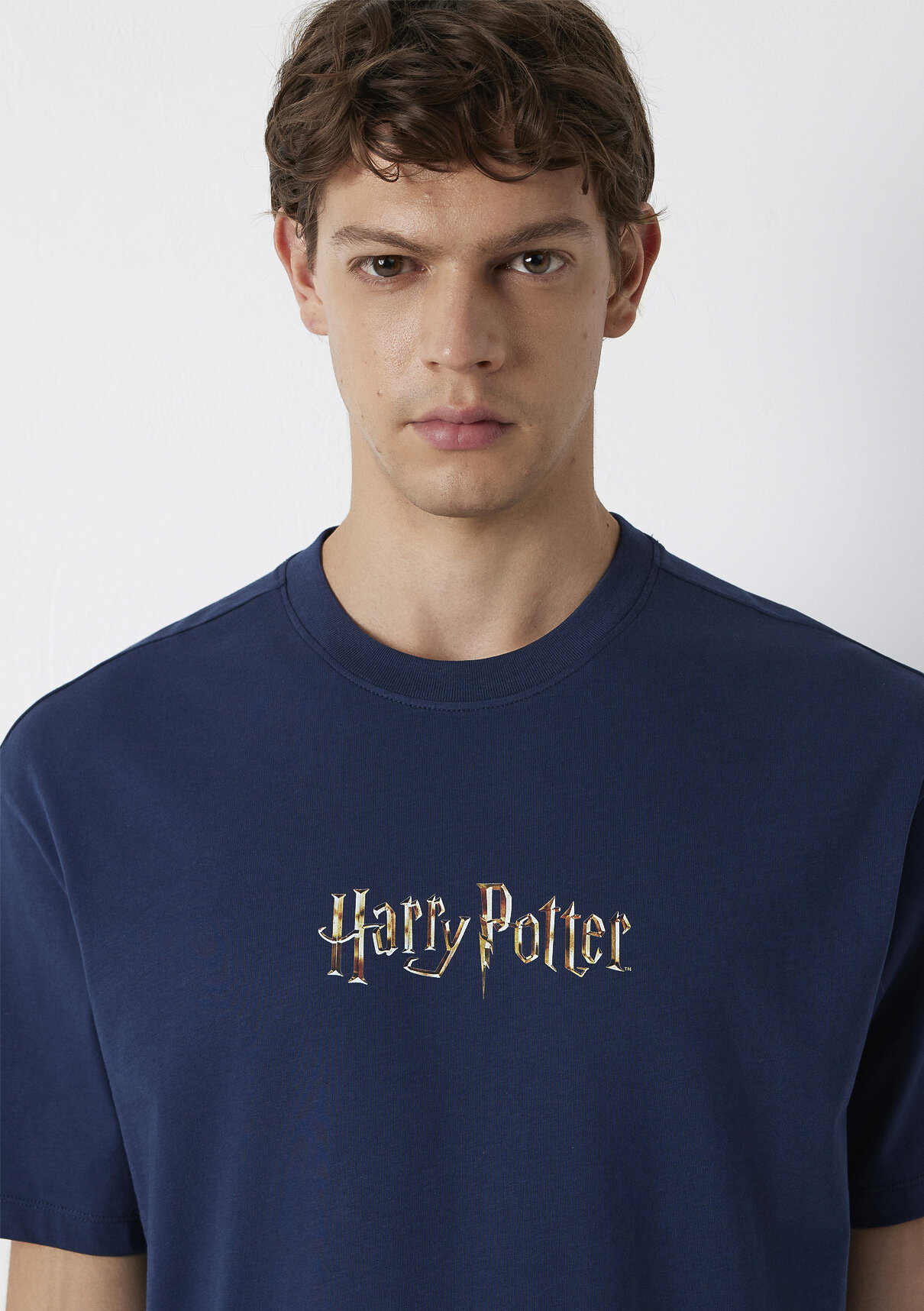 Mavi Harry Potter Baskılı Lacivert Tişört görsel 6