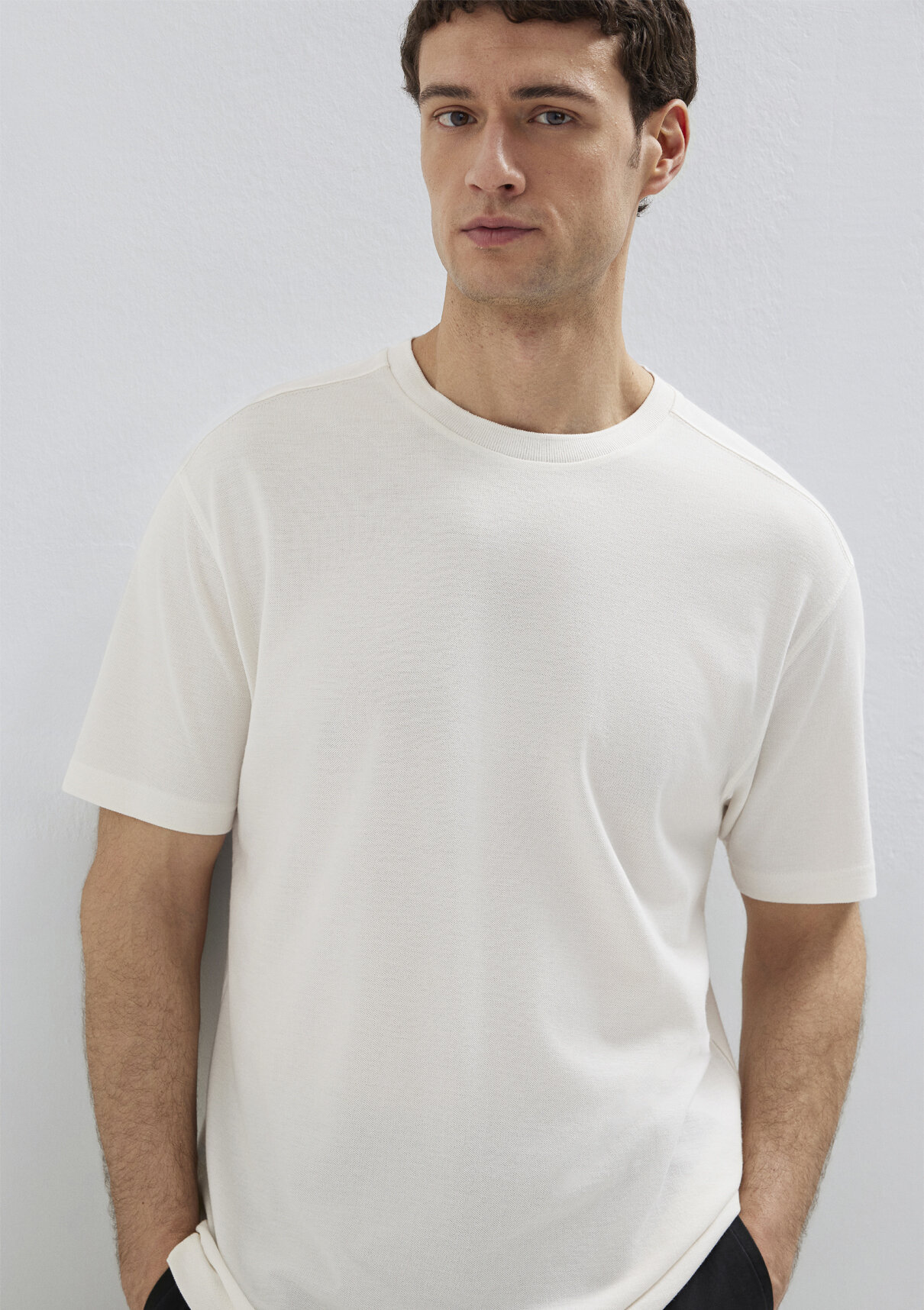 Mavi Soft-Premium Ekru (TENCEL™) Liyosel Karışımlı Tişört görsel 2