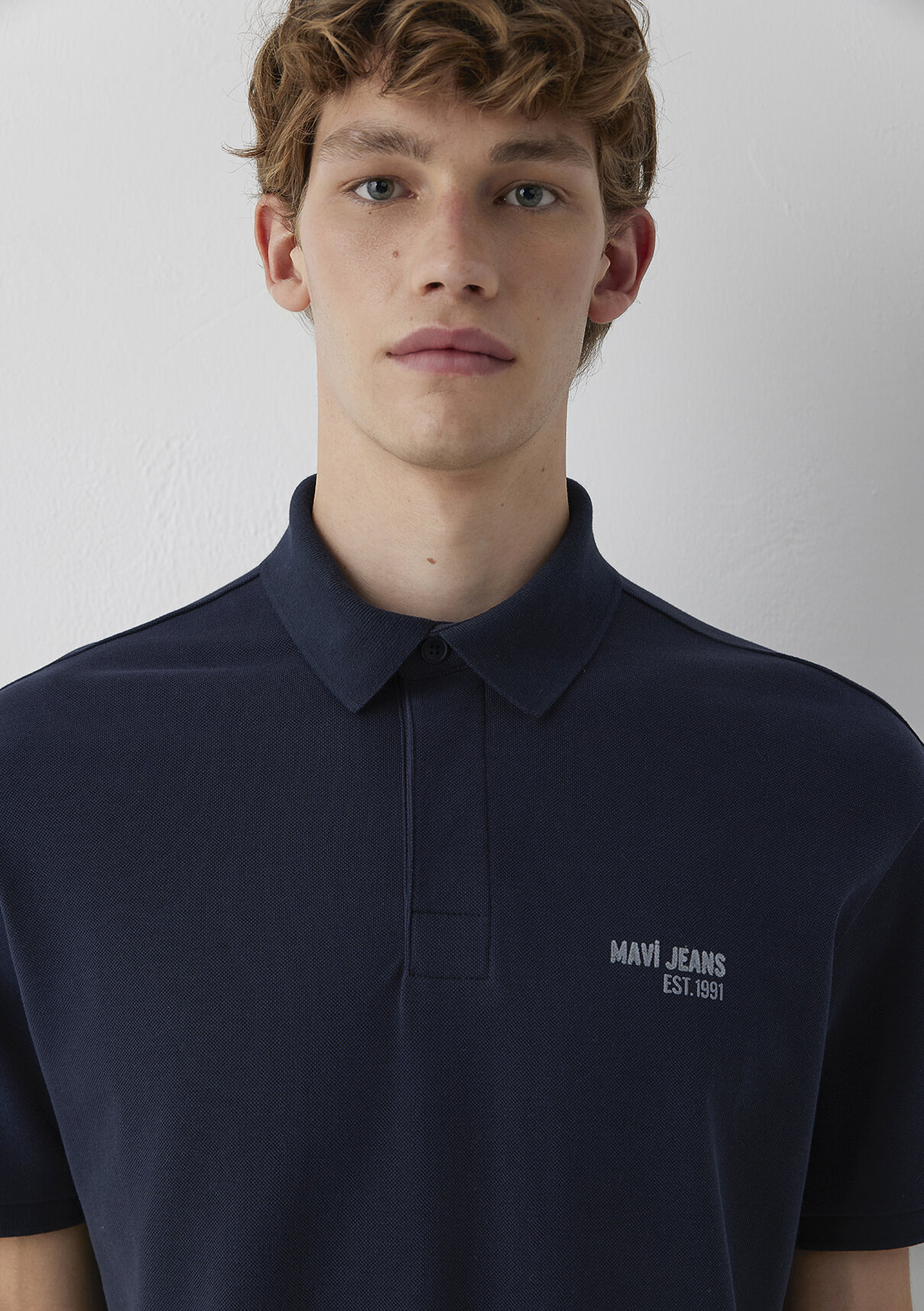 Mavi Jeans Baskılı Lacivert Polo Tişört görsel 7