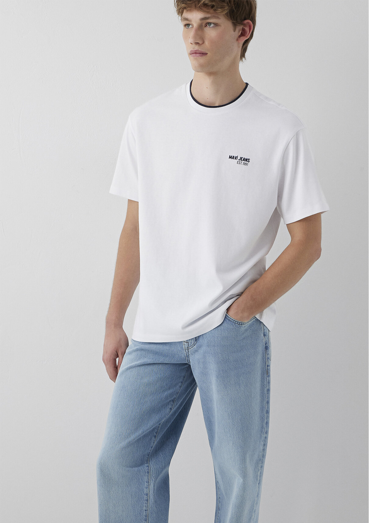 Mavi Jeans Baskılı Beyaz Tişört görsel 3