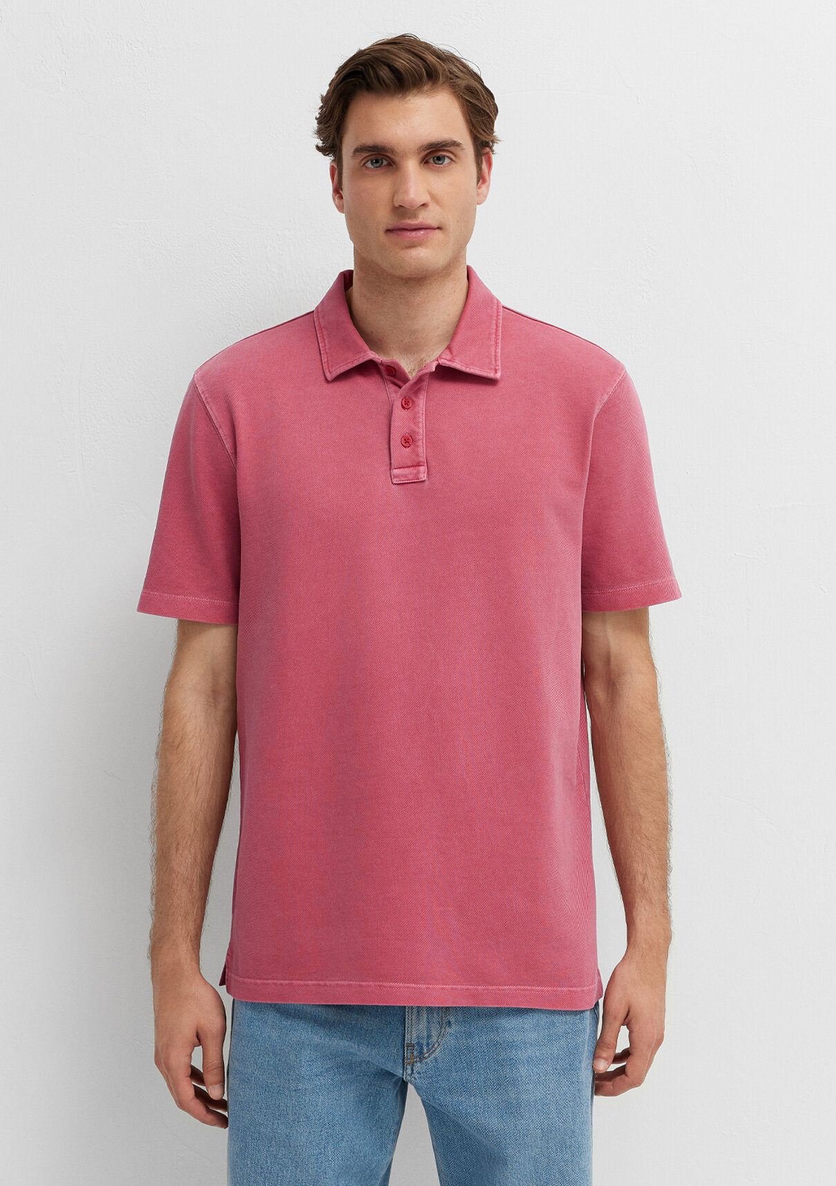 Mavi Pembe Polo Tişört görsel 3