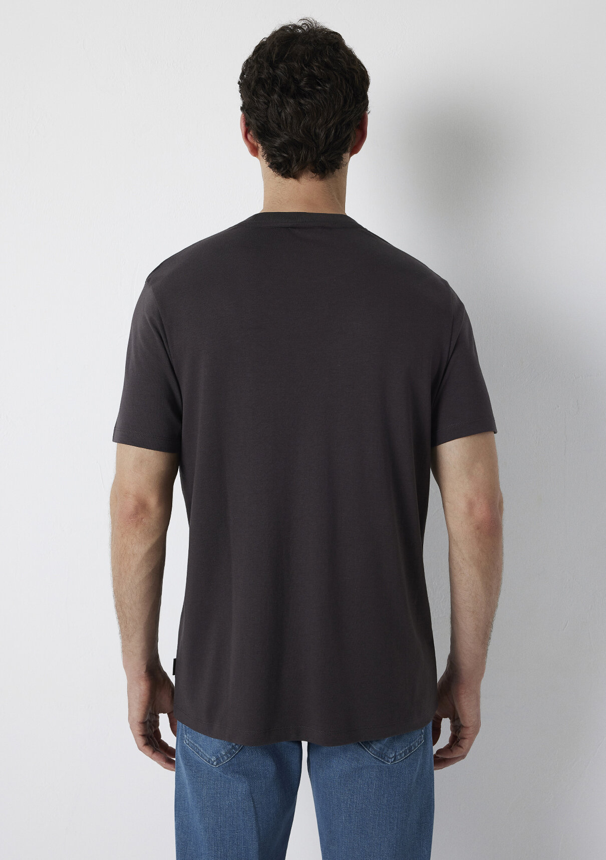 Mavi Black Kahverengi Basic Tişört görsel 5
