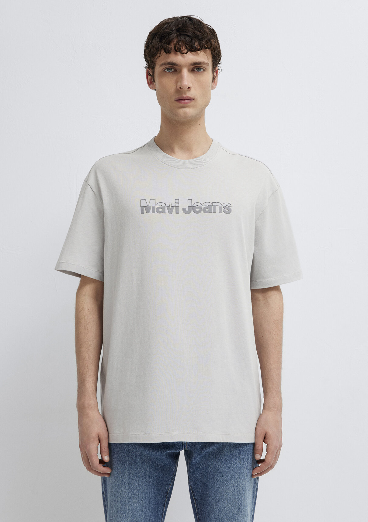 Mavi Jeans Baskılı Gri Tişört görsel 3