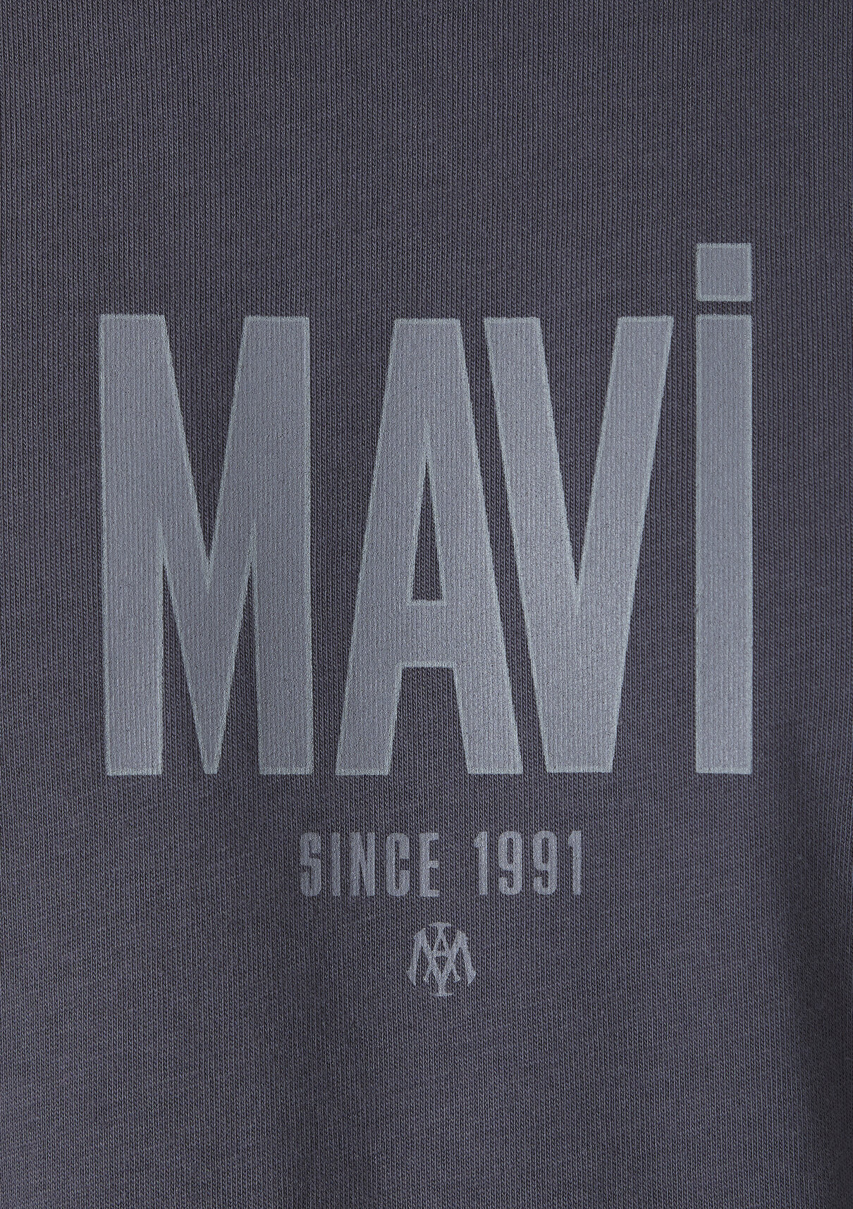Mavi Logo Baskılı Gri Tişört görsel 8