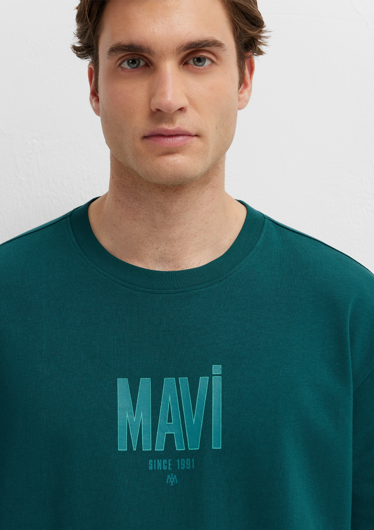 Mavi Logo Baskılı Yeşil Tişört görsel 6
