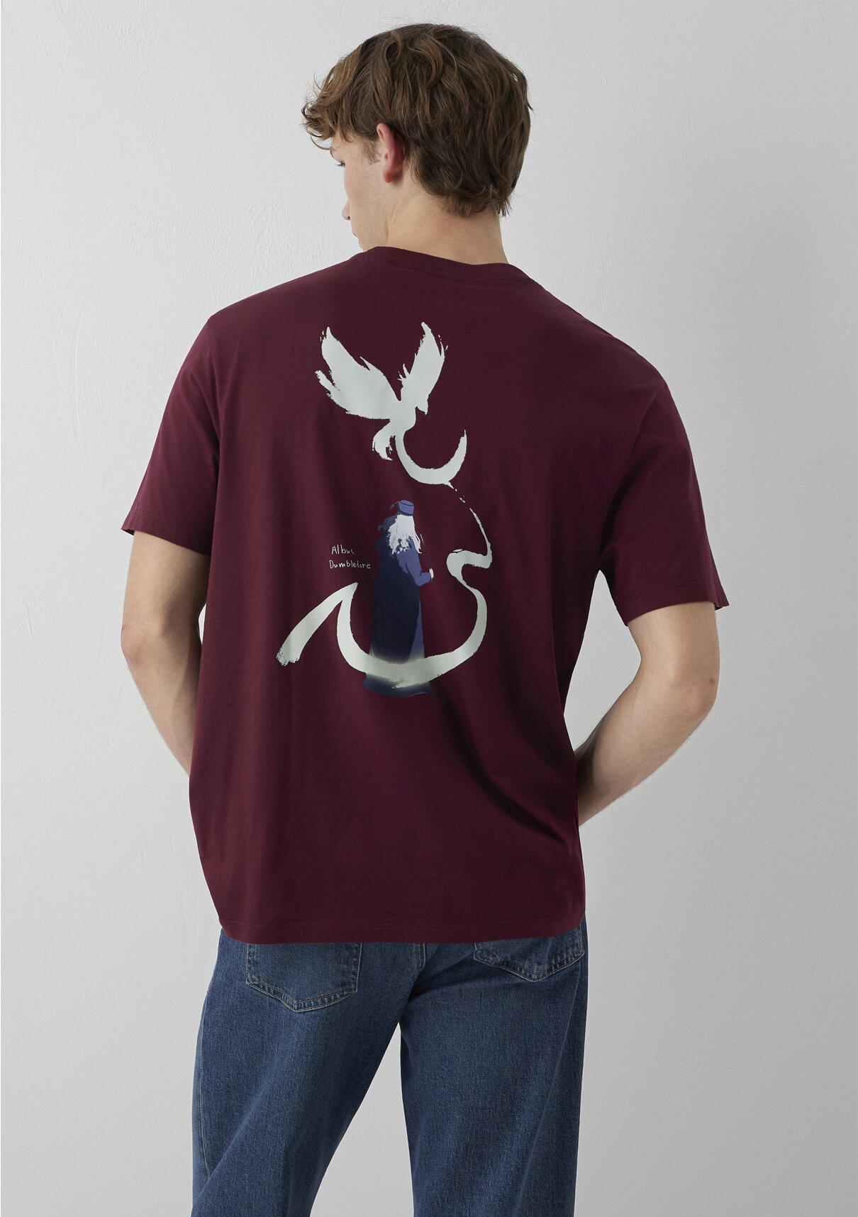 Mavi Harry Potter Baskılı Bordo Tişört