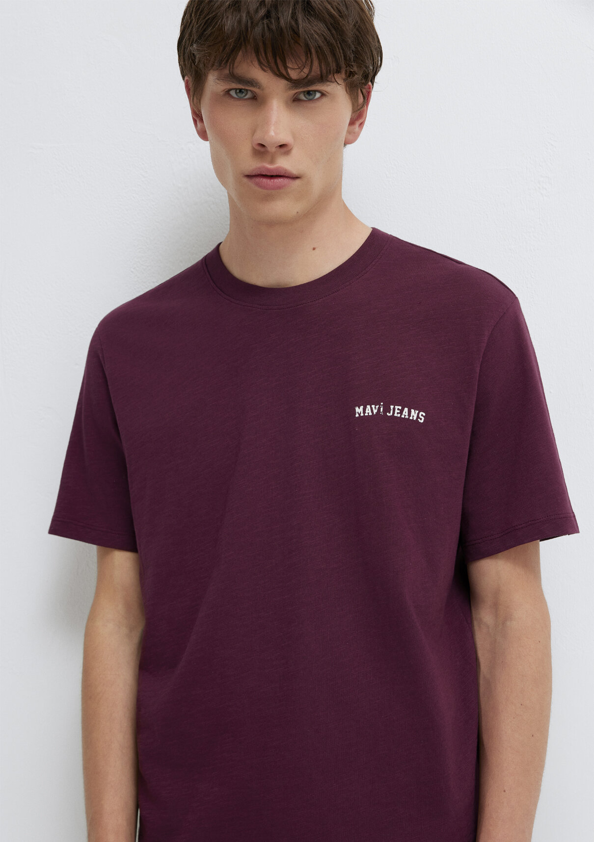 Mavi Jeans Baskılı Bordo Tişört