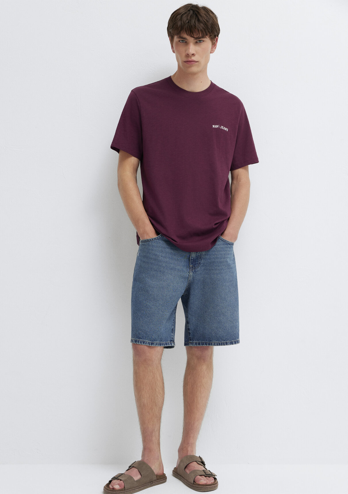 Mavi Jeans Baskılı Bordo Tişört görsel 2