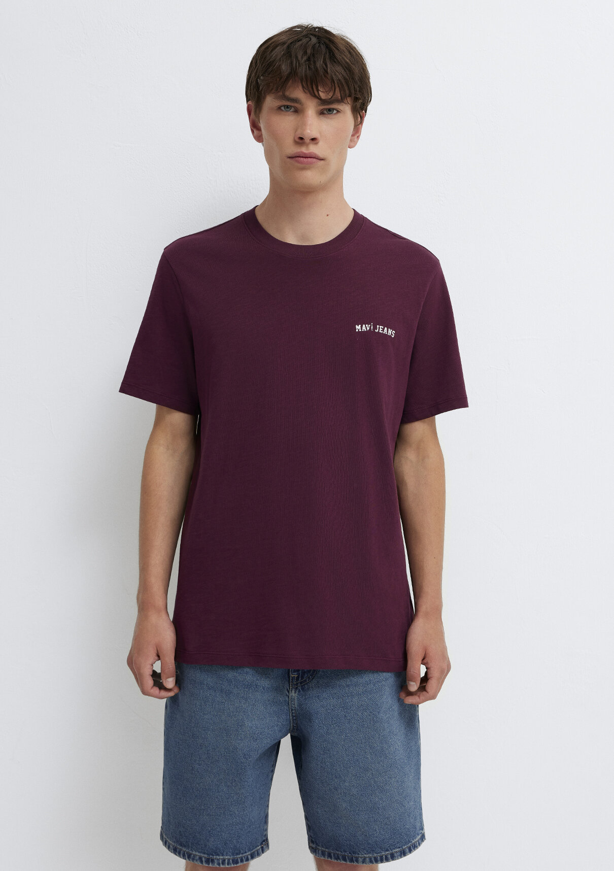 Mavi Jeans Baskılı Bordo Tişört görsel 3